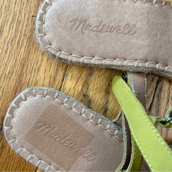 Madewell Leather The Hallie Espadrille Sandal in Gilded Chartreuse Size 7.5 - Picture 5 of 10